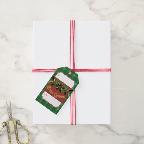 Christmas Green Plaid Gift Tags