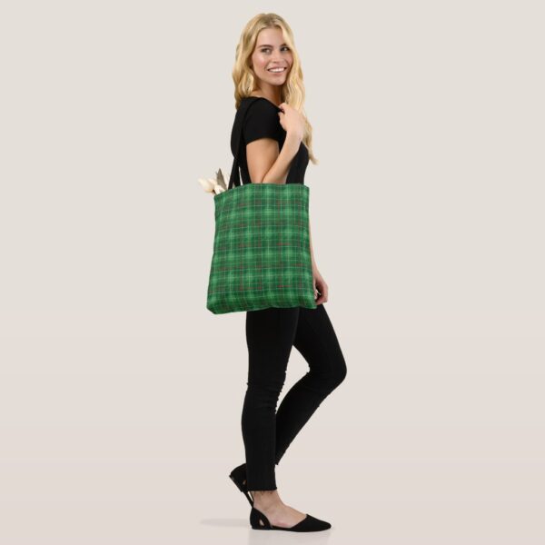 Christmas Green Plaid Tote Bag