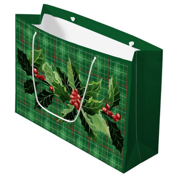 christmas_green_plaid_with_wreath_large_gift_bag-r77c412bb81ca4bf8aeb87e762b03f5a7_zk3yf_1024.jpg Christmas Green Plaid with Wreath Large Gift Bag