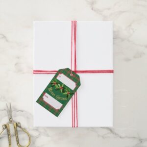 Christmas Green Red Plaid Gift Tags