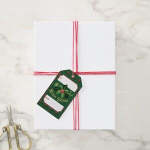 Christmas Green Red Plaid Gift Tags