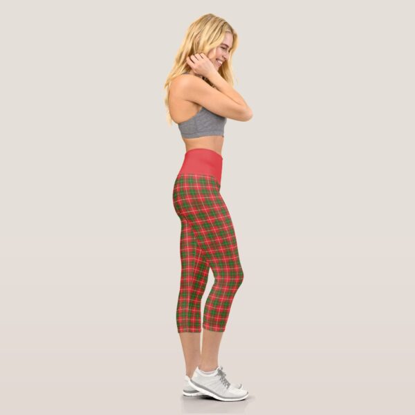 Christmas Plaid 3 Capri Leggings