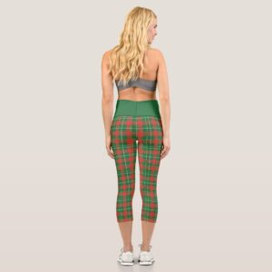 Christmas Plaid 4 Capri Leggings