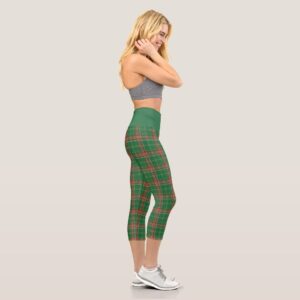 Christmas Plaid 7 Capri Leggings