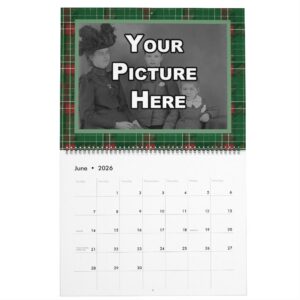 Christmas Plaid Family Pictures Calendar