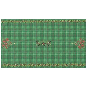 Christmas Plaid Green with Red Tablecloth