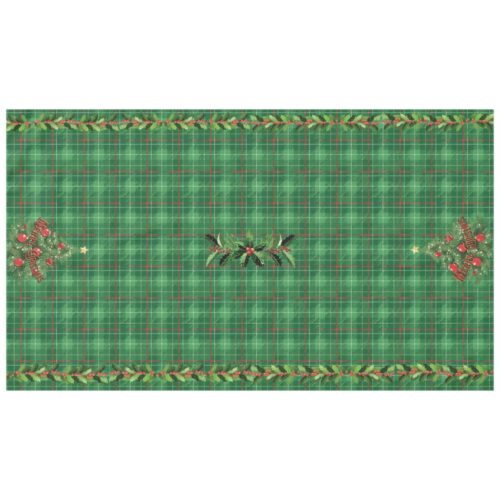 Christmas Plaid Green with Red Tablecloth