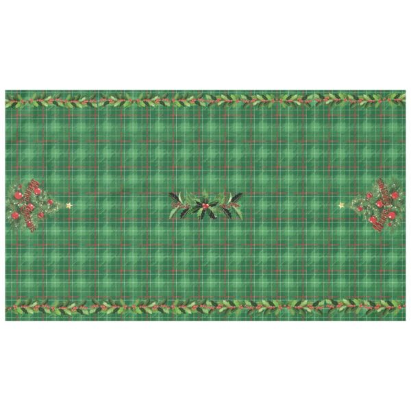 Christmas Plaid Green with Red Tablecloth