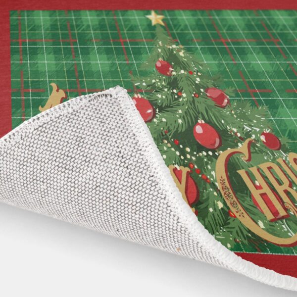 Christmas Plaid in Green with Red Rug