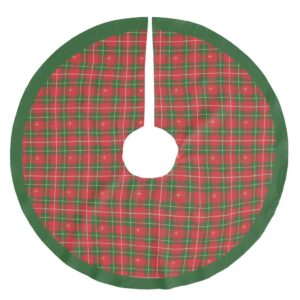 Christmas Plaid Irish Red Brushed Polyester Tree Skirt