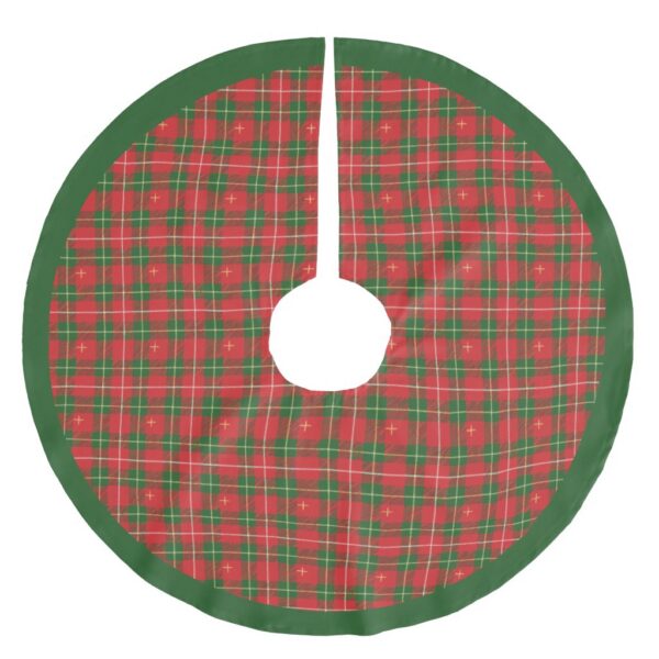 Christmas Plaid Irish Red Brushed Polyester Tree Skirt