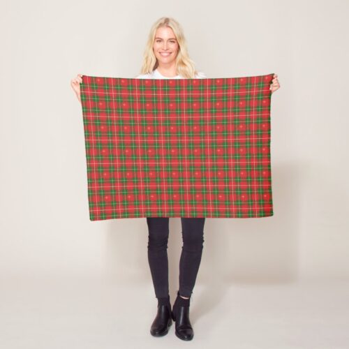 Christmas Plaid Red Green Fleece Blanket