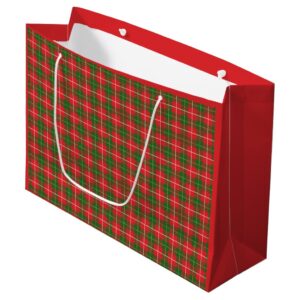 Christmas Plaid Red Green Large Gift Bag