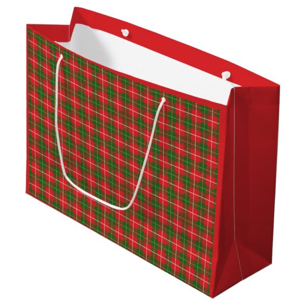 Christmas Plaid Red Green Large Gift Bag