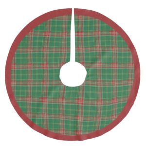 Christmas Plaid Red on Green Brushed Polyester Tree Skirt