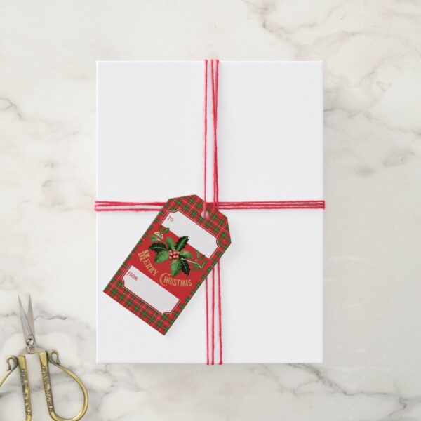 Christmas Red Green Plaid Gift Tags