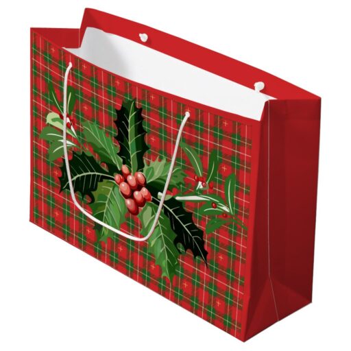 christmas_red_green_stars_plaid_with_wreath_large_gift_bag-rdd2da2ee83e049a282c9623776dc40ee_zk3yf_1024.jpg Christmas Red Green Stars Plaid with Wreath Large Gift Bag