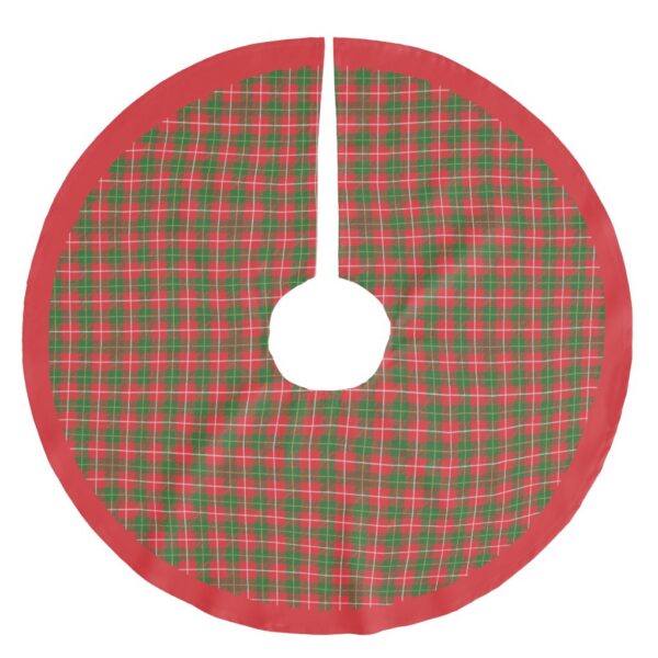 Christmas Red, Green, White Plaid Brushed Polyester Tree Skirt
