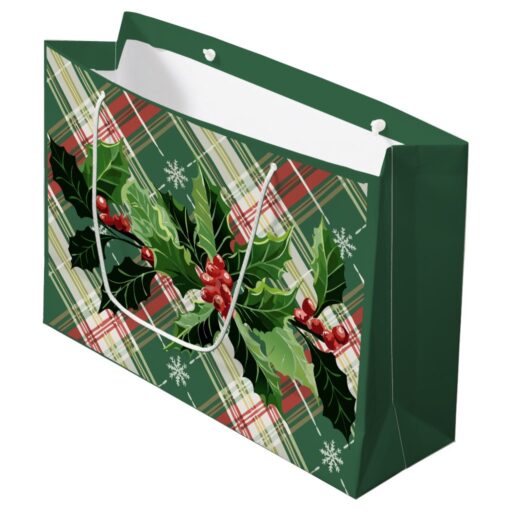 christmas_white_gold_plaid_with_wreath_large_gift_bag-rb12e420387a44341b24437f6b897f4a1_zk3yf_1024.jpg Christmas White Gold Plaid With Wreath Large Gift Bag