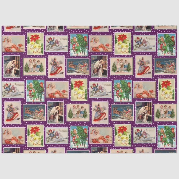 decoupag_vintage_christmas_postcard_tissue_paper-r0f7be266bd1c46e38a4fed1695bc64dd_zstyf4_1024 Vintage Christmas Postcards on Purple Tissue Paper