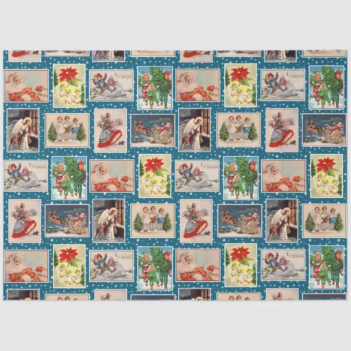 decoupag_vintage_christmas_postcard_tissue_paper-r944eaa8d5f364572b0c92b0d5e1748fc_zstyf4_1024 Vintage Christmas Postcards on Blue Tissue Paper