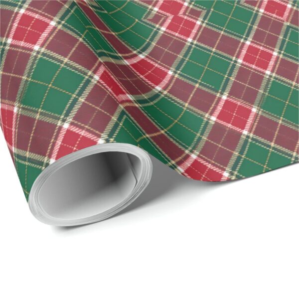 Green and Red Christmas Plaid Wrapping Paper