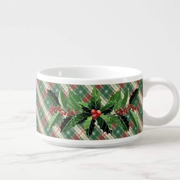 Plaid and Holly Bowl