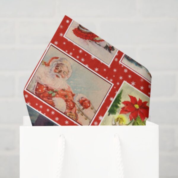 view Vintage Christmas Postcards Tissue Paper