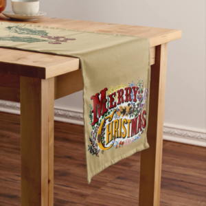 Colorful Merry Christmas Table Runner