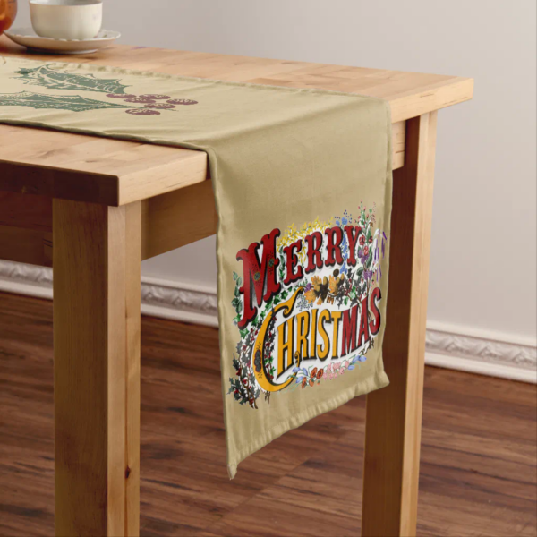 Colorful Merry Christmas Table Runner