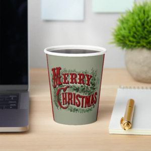 Green Merry Christmas Paper Cups