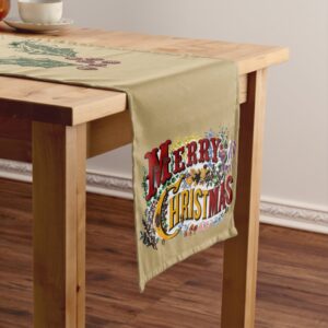 Colorful 1876 Merry Christmas Long Table Runner