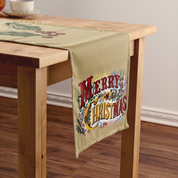 Colorful 1876 Merry Christmas Long Table Runner