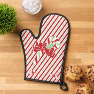 Candy Cane Oven Mitt