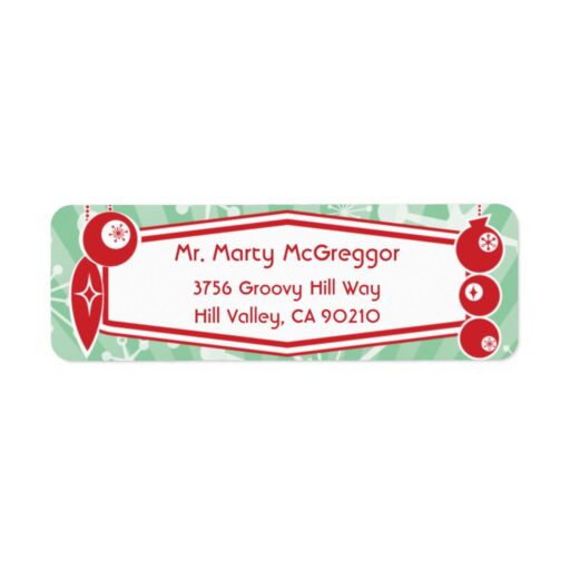Atomic Retro Holiday Return Address Label