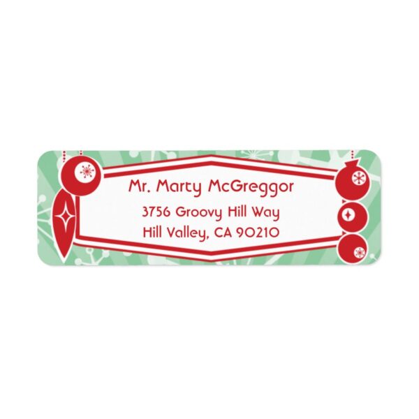 Atomic Retro Holiday Return Address Label