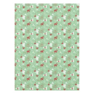 Candy Cane Holly | Green Red Christmas Tablecloth