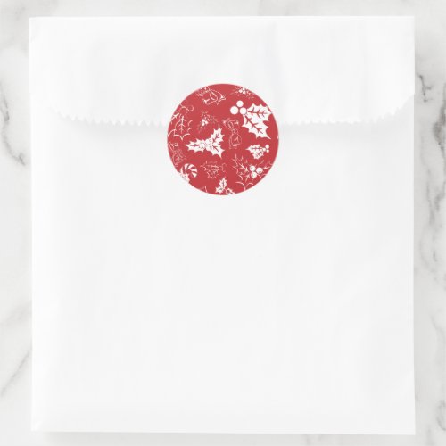 Candy Cane Holly | Red and White Holiday Sticker
