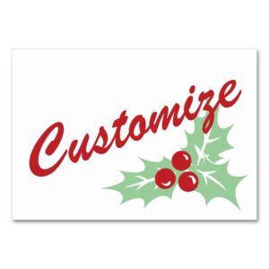 Candy Cane Holly | Retro Custom Table Card