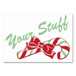 Candy Cane Holly | Retro Custom Table Card