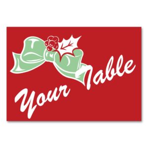 Candy Cane Holly | Retro Custom Table Card
