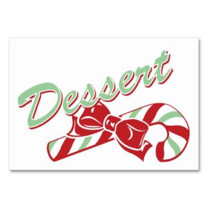 Candy Cane Holly | Retro Desert Table Card 3 x 5