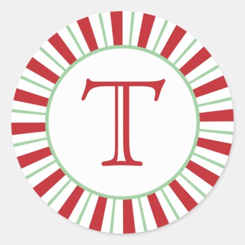 Candy Cane Stripe | Holiday Monogram Sticker