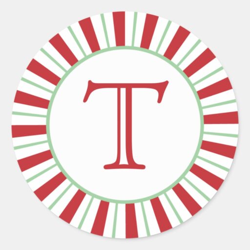 Candy Cane Stripe | Holiday Monogram Sticker