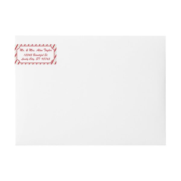 Candy Cane Stripe Wraparound Address Label