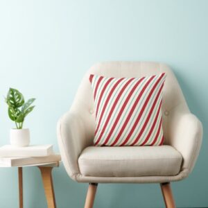 Candy Cane Stripes Holiday Throw Pillow