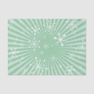 Light Green Modern Snowflakes Tissue Paper