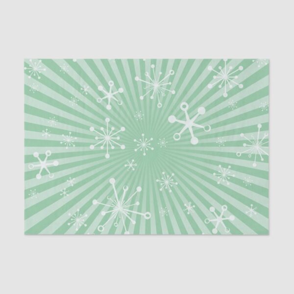 Light Green Modern Snowflakes Tissue Paper