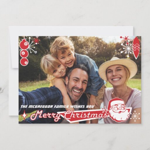 Mid-Century Modern 2-Sided Christmas Photo Card