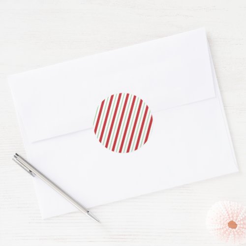 Red and Green Candy Cane Stripe Holiday Sticker